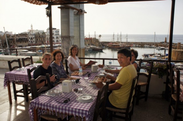 At dinner overlooking the ancient harbor in Girne with the Kiwi's